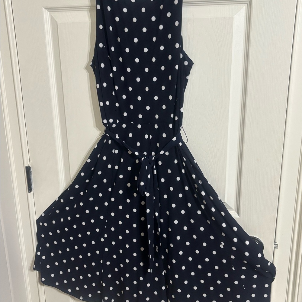 Jessica Howard Polka Dot Dress in Navy and White